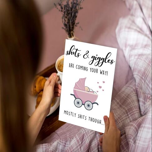 ziwenhu بطاقة طفل جديد لطيف لأبي أمي، هدايا بطاقة استحمام الطفل الجميلة لطفلة جديدة صبي، بطاقة تهنئة مضحكة لطفل مولود للأصدقاء in Kuwait