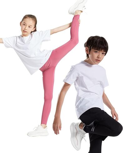 Sports Shirt, Short Sleeve Activewear Lightweight Breathable Cool Feeling Fabric Tech, Training Tee for Kids 6-12Y in Saudi Arabia