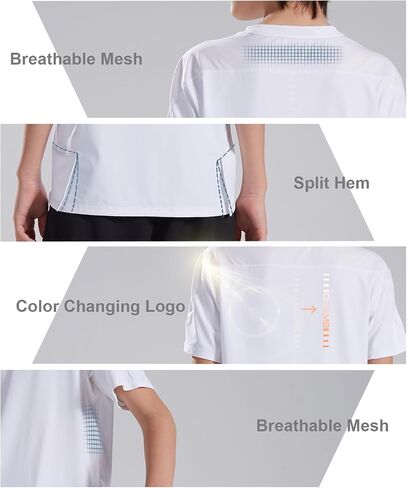 Sports Shirt, Short Sleeve Activewear Lightweight Breathable Cool Feeling Fabric Tech, Training Tee for Kids 6-12Y in Saudi Arabia
