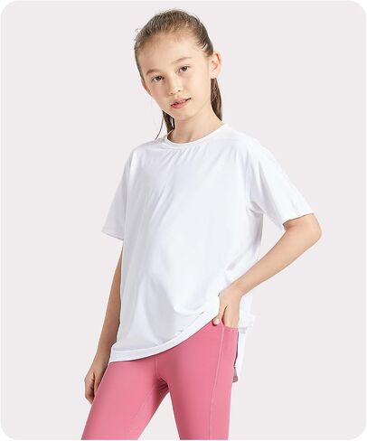 Sports Shirt, Short Sleeve Activewear Lightweight Breathable Cool Feeling Fabric Tech, Training Tee for Kids 6-12Y in Saudi Arabia