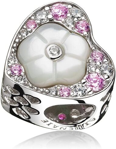 Women 925 Sterling Silver Murano Glass Flower Bead Butterfly Bee Ladybug Dangle Charms for Bracelets in Saudi Arabia