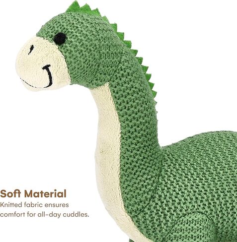 CHILDLIKE BEHAVIOR Crochet Stuffed Animals, Set of 2 - Baby Dinosaur Toys - Soft Washable Crochet Plushies - Stuffed Crochet Plushies - 11.5" (Small) and 15" (Big) Knitted Dinosaurs in Light Blue in Kuwait