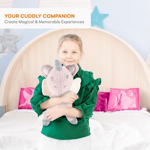 CHILDLIKE BEHAVIOR Crochet Stuffed Animals, Set of 2 - Baby Dinosaur Toys - Soft Washable Crochet Plushies - Stuffed Crochet Plushies - 11.5" (Small) and 15" (Big) Knitted Dinosaurs in Light Blue in Kuwait