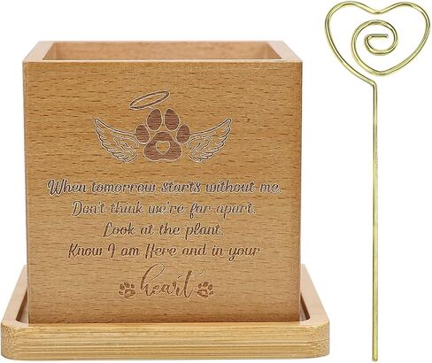 Wooden Plant Pot, 3.14 inches, Square, for Pet Memorial, Breathable, Outdoor Indoor Usage in Saudi Arabia