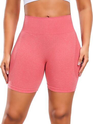 YUNOGA Women's High Waist Yoga Shorts 6" Inseam Athletic Shorts Butt Lifting Compression Workout Running Biker Shorts in Saudi Arabia