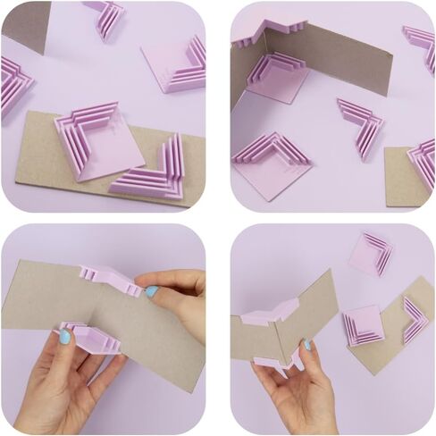 Craftelier - Set of 8 L-Shape Cardboard Edges/Squares for 1.5 mm, 2 mm and 3 mm Thicknesses | Includes a Cardboard Kit Storage Bag | Turquoise Color in Saudi Arabia
