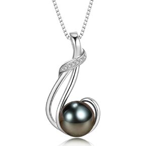 Gifts for Women Wife-Tahitian Black Pearl-Necklace-Gift for Wife Wedding Birthday Anniversary Jewelry-Mom Girlfriend Her Mothers Day Gifts for Mom Women Valentines Day Christmas Day Gifts