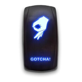Gotcha! - Blue - STARK 5-PIN Laser Etched LED Rocker Switch Dual Light - 20A 12V ON/Off