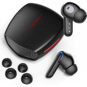 Wireless Earbuds LED Breathing Gaming Headphone for iPhone 15 Pro Max iPad Air 6 5 Pixel 8a 8 7 7a 6a Samsung S24 S23 A53 A54 In-Ear Noise Canceling Bluetooth Headset Cordless Earphone for Steam Track