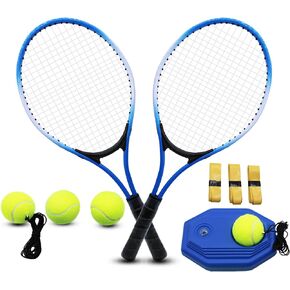 Tennis Rackets for Kids, 2 Players Junior/Youth Recreational Tennis Rackets Set for Beginners and Professional with 4 Tennis Balls, 3 Overgrips, 1 Tennis Bag