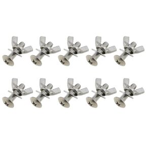 10PCS Screw Bolts Carbon Steel Mounting Hardware Fitting Fastenings 1/4"-20 Hand Tighten Wing Nuts,1/4''-20x1'' Head Screw Bolt with Washers