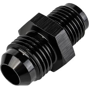 3mirrors 6AN Male Flare to 1/2"-20 Inverted Flare Power Steering Thread Adapter Fitting Straight Black