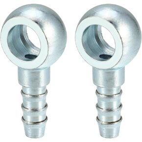 ACROPIX 10 مم قطر 7.5 مم OD Banjo Hose Barb Bolt Fittings Universal Banjo Fitting Fuel Line محول موصل للدراجات النارية سيارة فضية اللون - حزمة من 1