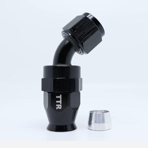 AN-6 6AN AN6 90 Degree PTFE Reusable Swivel Fitting Hose End Grade A Black 80-090-06BK
