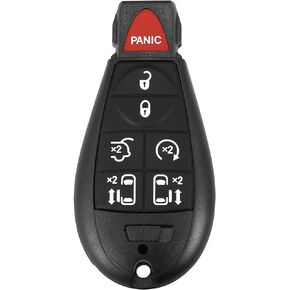 X AUTOHAUX Replacement Keyless Entry Remote Car Key Fob M3N5WY783X 433Mhz for Dodge Grand Caravan for Chrysler Town and Country 7 Buttons with Door Key