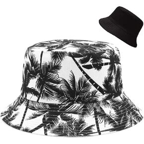 Malaxlx Unisex Bucket Hat Beach Sun Hat Aesthetic Fishing Hat for Men Women Teens, Reversible Double-Side-Wear