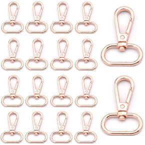 قوس قزح دوار المفاجئة 20/25 مم حلقة بيضاوية داخلية مشبك جراد البحر مخلب لحزام دفع بوابة جراد البحر المشابك السنانير مقاطع الموضة 10 قطع (1 بوصة، ذهبي وردي) in Kuwait