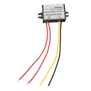 Fafeicy AC 12V 24V إلى DC 5V محول باك محول التيار الكهربائي AC DC وحدة إمداد الطاقة IP67 لشاشة السيارة، كاميرا المراقبة، المروحة (5A)