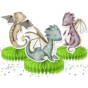 Dragons 5 Pcs Table Honeycombs Centerpiece - Mythical Party Decorations