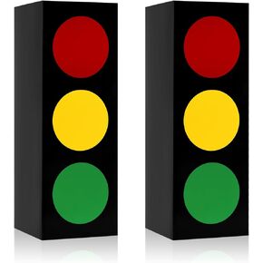 2pcs Traffic Light Favor Boxes for Kids, Creative Traffic Light Lamp Gift Boxes Funny Traffic Light Signs Table Centerpieces Present Boxes for Boys Girls Car Toy Themed Birthday Party Decorations