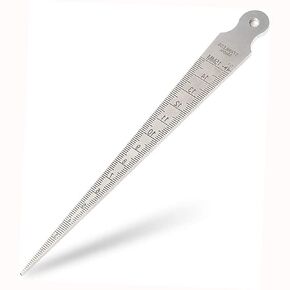 Taper Gage 1-15mm 1/32-5/8 Inch Feeler Gauge Stainless Welding Gap Taper Thickness Gage Test Ulnar Inch & Metric Hole Inspection Measure Tool