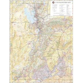 Benchmark Maps: Utah Recreation Wall Map - 26 x 33 inches