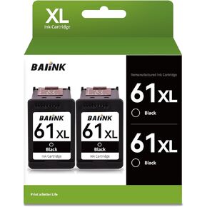 Remanufactured Ink Cartridge Replacement for HP 61 Black Ink Cartridge 61XL for HP61 HP61XL for 4500 5535 5530 5534 4635 2620 4630 1010 1000 2540 3050 2510 1510 1055 (Black 2-Pack)