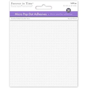 Forever in Time PD100 Round Dual-Adhesive Foam Mounts, 0.12in, 1600pc, 0.12"