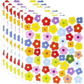 12 Sheets Cute Mini Small Flower Stickers for Scrapbooking 468Pcs Colorful Self-Adhesive Decals for Kids Girls DIY Art Crafts