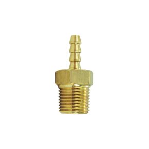 Nigo Industrial Co. Brass Hose Fitting, Adapter (1/4" NPT Male x 5/16" Barb, 1)