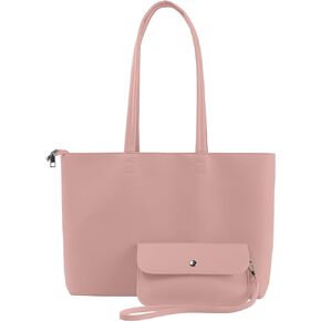 ALUWU Tote Bag for Women with Zipper Faux Leather Shoulder Handbags Work Purses