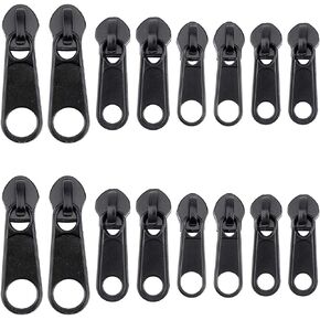 GORGECRAFT 32PCS 4 Sizes #5#8 Fix Zip Puller Replacement Plastic Zipper Slider Instant Zipper Clip Zip Quick Fix Zip Kits Removable Fix Zipper Repair Kit Garment Accessories for Coats Jacket Luggage