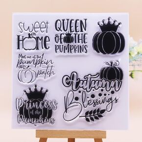 Fall Breeze Autumn Leaves Pumpkin Harvest Wishes Clear Stamps Set for Thanksgiving Card Making & Scrapbooking