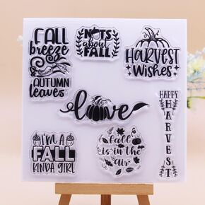 Fall Breeze Autumn Leaves Pumpkin Harvest Wishes Clear Stamps Set for Thanksgiving Card Making & Scrapbooking in Saudi Arabia