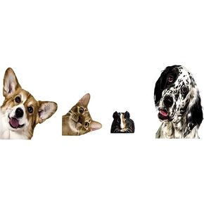 Dog Window Clings - Anti-Collision Fridge Glass Door Funny Cat Window Decor Wall Stickers for Farmhouse Living Room Bed Room Dog Window Clings