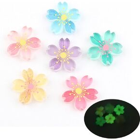 6 PCS Car Accessories for Women, Flower Car Air Vent Clips Air Conditioner Outlet Decoration Car Interior Decor Charm, Night Visible Cherry Blossom