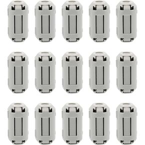 15Pcs 3.5mm Grey Clip-on Ferrite Ring Core RFI EMI Noise Suppressor Anti-Interference Cable Clip for Telephones Tvs Speakers Radio Audio Equipment Noise Suppressor Video Cable Power Cord