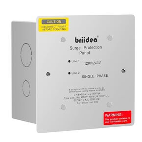 Whole House Surge Protector, Briidea Type 2 Single Phase 120/240 Volt Panel Whole House Surge Protection, Light Commercial/Residential Grade, in NEMA 1 Enclosure