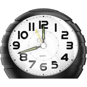 AMIR 4.2" Silent Alarm Clocks Bedside Non Ticking, Battery Powered Analog Clock with Large Display Snooze Night Light Function for Heavy Sleepers, Kids, Elder Bedroom Office in Saudi Arabia