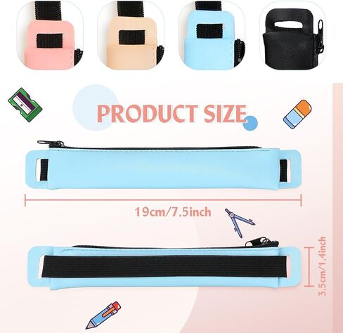 4 قطع حامل أقلام لأجهزة الكمبيوتر المحمول، حامل أقلام من جلد البولي يوريثان، حقيبة أقلام، حامل أقلام الرصاص لمخطط الكمبيوتر المحمول مع حزام مطاطي، وردي أزرق كاكي أسود in Kuwait