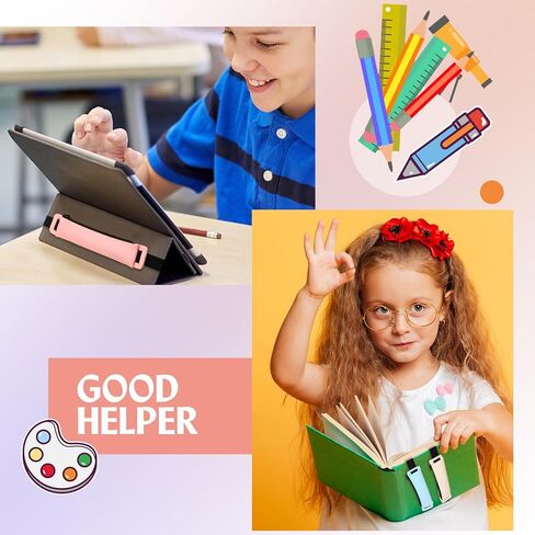 4 قطع حامل أقلام لأجهزة الكمبيوتر المحمول، حامل أقلام من جلد البولي يوريثان، حقيبة أقلام، حامل أقلام الرصاص لمخطط الكمبيوتر المحمول مع حزام مطاطي، وردي أزرق كاكي أسود in Kuwait