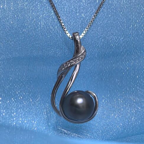 Gifts for Women Wife-Tahitian Black Pearl-Necklace-Gift for Wife Wedding Birthday Anniversary Jewelry-Mom Girlfriend Her Mothers Day Gifts for Mom Women Valentines Day Christmas Day Gifts in Saudi Arabia
