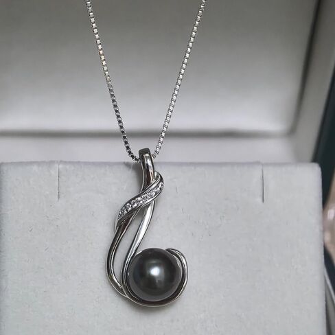 Gifts for Women Wife-Tahitian Black Pearl-Necklace-Gift for Wife Wedding Birthday Anniversary Jewelry-Mom Girlfriend Her Mothers Day Gifts for Mom Women Valentines Day Christmas Day Gifts in Saudi Arabia