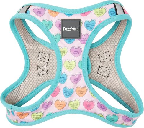 FuzzYard Candy Hearts Step in Dog Harness | Size S | Comfortable Fit for Everyday Walking & Training in Saudi Arabia
