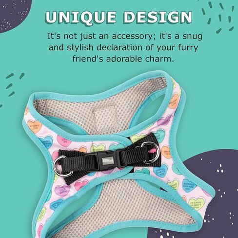 FuzzYard Candy Hearts Step in Dog Harness | Size S | Comfortable Fit for Everyday Walking & Training in Saudi Arabia