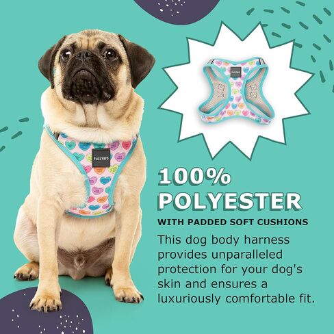 FuzzYard Candy Hearts Step in Dog Harness | Size S | Comfortable Fit for Everyday Walking & Training in Saudi Arabia