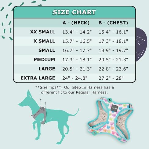 FuzzYard Candy Hearts Step in Dog Harness | Size S | Comfortable Fit for Everyday Walking & Training in Saudi Arabia