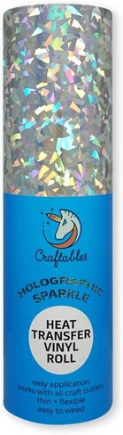 صفائح فينيل HTV ثلاثية الأبعاد من الكريستال الفضي بطول 6 أقدام. فينيل نقل الحرارة بالليزر اللامع للقمصان أو الأقمشة التي تصنعها بنفسك، حديد على الفينيل، سهل القطع والأعشاب in Kuwait