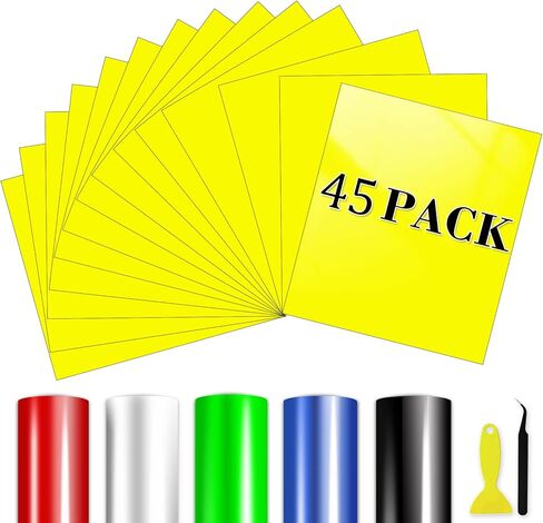 Blue Self Adhesive Vinyl 45 Pack 12" x 10" Inch Sheets for All Craft Cutters, Party Decoration, Sticker, Car Decal, Waterproof and Easy to Weed & Cut, for Indoor & Outdoor Projects in Saudi Arabia