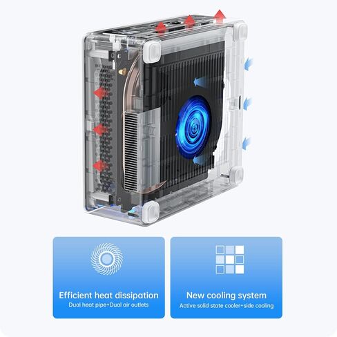 جهاز كمبيوتر صغير MINISFORUM NPB7، ذاكرة وصول عشوائي 32 جيجابايت، 1 تيرابايت SSD، مع معالج Intel Core i7-13700H، 14 نواة و20 خيط، 2 × منافذ HDMI و2X منفذ USB4 (8K@60 هرتز)، 1 × USB من النوع C، 4 × USB من النوع A، 2 × 2.5 جيجا RJ45 لان in Kuwait